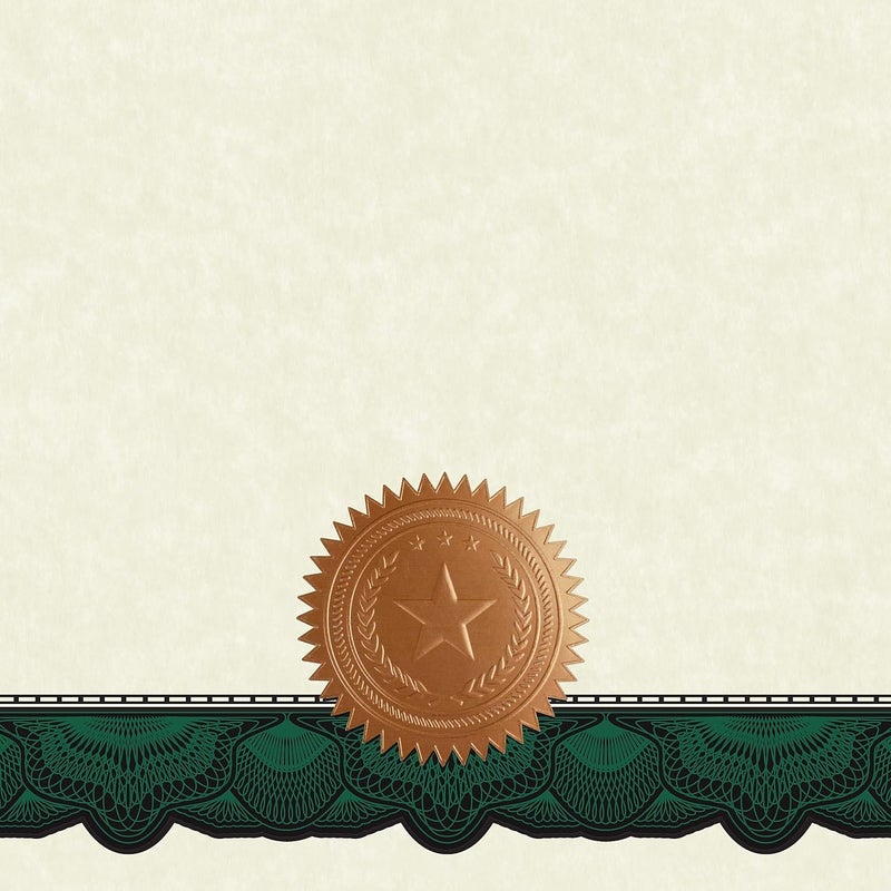 Great Papers! Cambridge Green Border Certificates with Embossed Copper Foil Seal, 8.5" x 11", 10 count (2020006) - Image 2